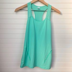 GapFit Loose Fit Racerback Activewear Tank Top | Mint Green | Size XS